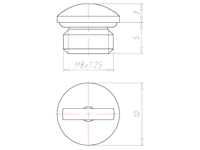 Brass 6 Millimeter (mm) Thread M8x1.25 with o-ring NBR Sealing Screw