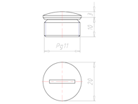 Brass 10 Millimeter (mm) Thread PG11 with o-ring NBR Sealing Screw