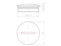 8 Millimeter (mm) Thread Length M32x1.5 with O-ring for High Temperatures Sealing Screw
