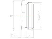 Brass 6 Millimeter (mm) Thread M16x1.5 Sealing Screw
