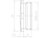 Brass 6 Millimeter (mm) Thread M20x1.5 Sealing Screw