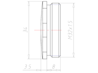Brass 6 Millimeter (mm) Thread M32x1.5 Sealing Screw