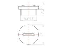 Black RAL 9005 Synthetic M16x1.5 Sealing Screw
