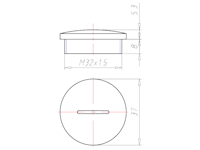 Black RAL 9005 Synthetic M32x1.5 Sealing Screw