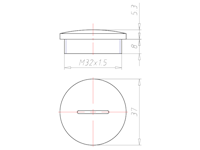 Lightgrey RAL 7035 Synthetic M32x1.5 Sealing Screw