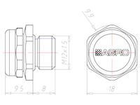 M12x1.5 Ex e II Thread Nickel Plated Brass Membrane Pressure Equalization Element