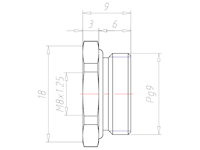 Brass PG 9 to M8x1.25 with 18 Millimeter (mm) Wrench Size Ex e II Reduction Flange
