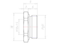 Brass PG 9 to M10x1.5 with 18 Millimeter (mm) Wrench Size Ex e II Reduction Flange