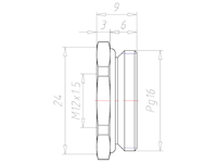 Brass PG16 to M12x1.5 with 24 Millimeter (mm) Wrench Size Ex e II Reduction Flange
