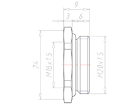 Brass M20x1.5 to M16x1.5 with 24 Millimeter (mm) Wrench Size Ex e II Reduction Flange