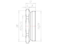 Brass PG29 to M25x1.5 with 38 Millimeter (mm) Wrench Size Ex e II Reduction Flange