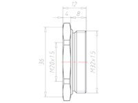 Brass M32x1.5 to M20x1.5 with 36 Millimeter (mm) Wrench Size Ex e II Reduction Flange