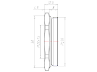 Brass PG36 to M32x1.5 with 50 Millimeter (mm) Wrench Size Ex e II Reduction Flange
