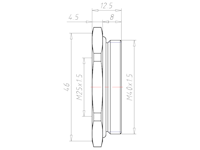 Brass M40x1.5 to M25x1.5 with 46 Millimeter (mm) Wrench Size Ex e II Reduction Flange