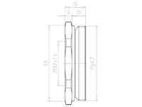 Brass PG42 to M32x1.5 with 55 Millimeter (mm) Wrench Size Ex e II Reduction Flange