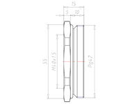 Brass PG42 to M40x1.5 with 55 Millimeter (mm) Wrench Size Ex e II Reduction Flange