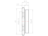 Brass PG48 to M50x1.5 with 65 Millimeter (mm) Wrench Size Ex e II Reduction Flange
