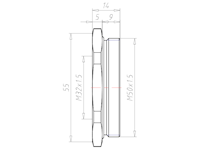 Brass M50x1.5 to M32x1.5 with 55 Millimeter (mm) Wrench Size Ex e II Reduction Flange