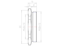 Brass M50x1.5 to M40x1.5 with 55 Millimeter (mm) Wrench Size Ex e II Reduction Flange