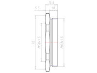 Brass M63x1.5 to M50x1.5 with 70 Millimeter (mm) Wrench Size Ex e II Reduction Flange