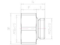 Brass M12x1.5 to M16x1.5 Ex e II Extension