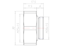 Brass M20x1.5 to M25x1.5 Ex e II Extension