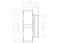 Brass M32x1.5 to M40x1.5 Ex e II Extension