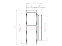 Brass M40x1.5 to M50x1.5 Ex e II Extension