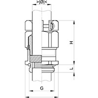 1.5 mm Pitch Thread and 5 mm Thread Length Metric Cable Gland for 5.0 to 6.5 mm Diameter Cable (EX1803.83.12.065) - 2