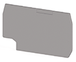 1.00 mm Width, 51.40 mm Height, and 29.60 mm Total Depth Gray End Plate