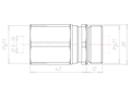 Brass PG21 Thread for ?12.5 to 19.0 Millimeter (mm) Cable Gland Adapter