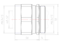 Brass M63x1.5 Thread for ?40.0 to 52.0 Millimeter (mm) Cable Gland Adapter