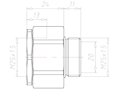 Brass M25x1.5 Universal Swivel Adapter