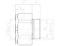 Brass M32x1.5 Universal Swivel Adapter