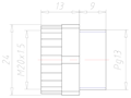 Synthetic PG13 to M20x1.5 Reduction Adapter
