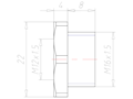 Polyamide (PA) M16x1.5 to M12x1.5 with 22 Millimeter (mm) Wrench Size Lightgrey RAL 7035 Reduction Flange