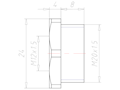 Polyamide (PA) M20x1.5 to M12x1.5 with 24 Millimeter (mm) Wrench Size Lightgrey RAL 7035 Reduction Flange