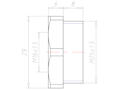 Polyamide (PA) M25x1.5 to M16x1.5 with 29 Millimeter (mm) Wrench Size Lightgrey RAL 7035 Reduction Flange
