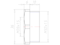 Polyamide (PA) M32x1.5 to M20x1.5 with 36 Millimeter (mm) Wrench Size Lightgrey RAL 7035 Reduction Flange