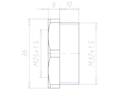 Polyamide (PA) M32x1.5 to M25x1.5 with 36 Millimeter (mm) Wrench Size Lightgrey RAL 7035 Reduction Flange