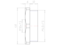 Polyamide (PA) M40x1.5 to M16x1.5 with 46 Millimeter (mm) Wrench Size Lightgrey RAL 7035 Reduction Flange