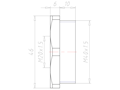 Polyamide (PA) M40x1.5 to M20x1.5 with 46 Millimeter (mm) Wrench Size Lightgrey RAL 7035 Reduction Flange