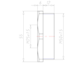 Polyamide (PA) M50x1.5 to M25x1.5 with 55 Millimeter (mm) Wrench Size Lightgrey RAL 7035 Reduction Flange
