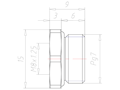 Brass PG 7 to M8x1.25 Reduction Flange Adapter