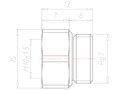 Brass PG 7 to M10x1.5 Reduction Flange Adapter