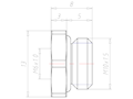 Brass M10x1.5 to M6x1.0 with 13 Millimeter (mm) Wrench Size Reduction Flange