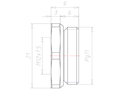 Brass PG11 to M12x1.5 Reduction Flange Adapter