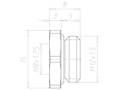 Brass M12x1.5 to M8x1.25 with 15 Millimeter (mm) Wrench Size Reduction Flange