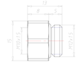 Brass M12x1.5 to M10x1.5 with 15 Millimeter (mm) Wrench Size Reduction Flange