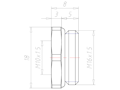 Brass M16x1.5 to M10x1.5 with 18 Millimeter (mm) Wrench Size Reduction Flange
